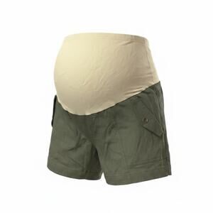 Maacie Maternity Cargo Shorts Green High Waist Size S